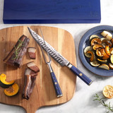 Carving Knife 2PC Set Blue KITA Seres