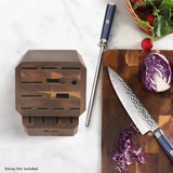 Knife Block 16Slot Acacia Wood Vertical