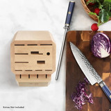Knife Block 16Slot Maple Wood Vertical