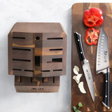 Knife Block 16Slot Acacia Wood Angled