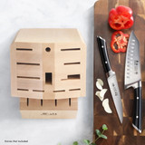 Knife Block 16Slot Maple Wood Angled