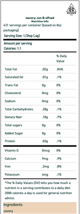 Savory Leaf, Cut and Sifted 1 oz Savory Leaf, Cut and Sifted 1 oz