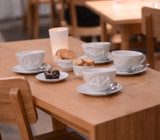 Coffee Cup Happy Face White w/ Saucer