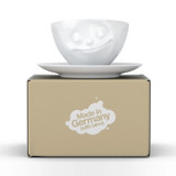 Coffee Cup Happy Face White w/ Saucer