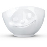 Bowl 33OZ XL Happy Face White