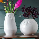 Tall Flower Vase Laid-Back White