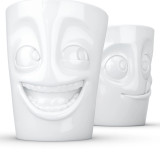 Coffee Mug 2PC Joking & Tasty Face WHT