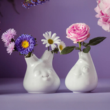 Flower Vase Small Cheeky Face White