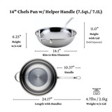 Chefs Pan 7.5qt 14IN NanoBond Induction