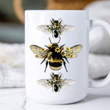 Mug 15OZ Vintage Bees Flowers