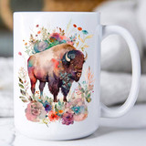 Mug 15OZ Western Buffalo Flowers