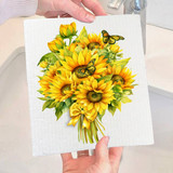 DishCloth Sunflowers Butterfly Bouquet