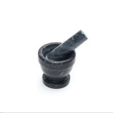 Mortar Pestle Black Marble 3IN