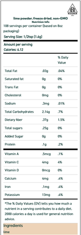 Lime Powder Freeze Dried 1 Oz Pack