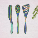Mini Slotted Spatula 8IN Peacock Pakka