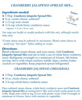 Spread Mix Cranberry Jalapeno