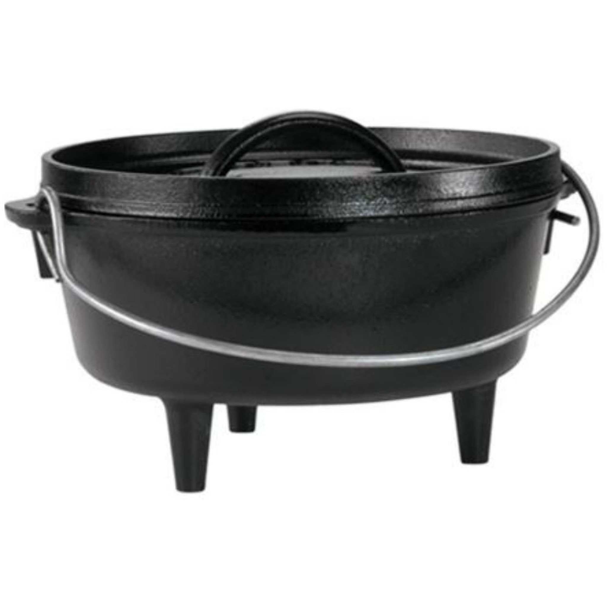 Lodge 6-Quart Cast Iron Camp Dutch Oven, Black