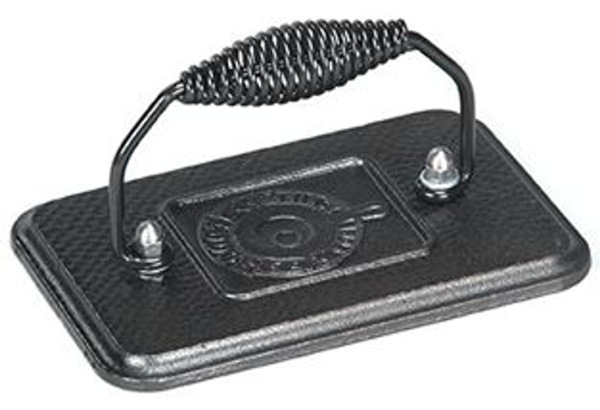 Lodge LGP3 Pre-Seasoned Rectangular Cast-Iron Grill Press, Black