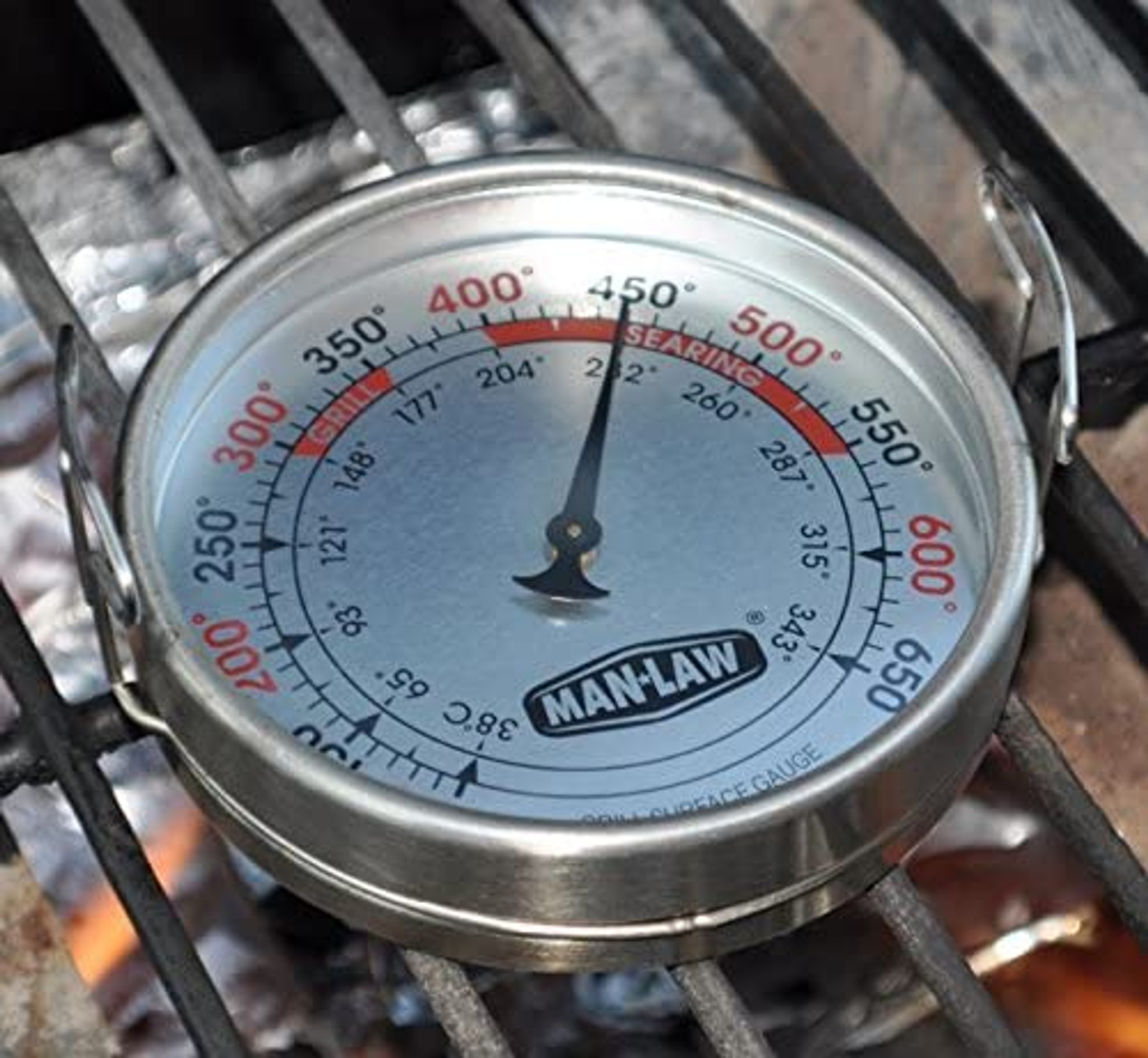 Man Law BBQ Mechanical Gauge Series Large Grill Surface Thermometer