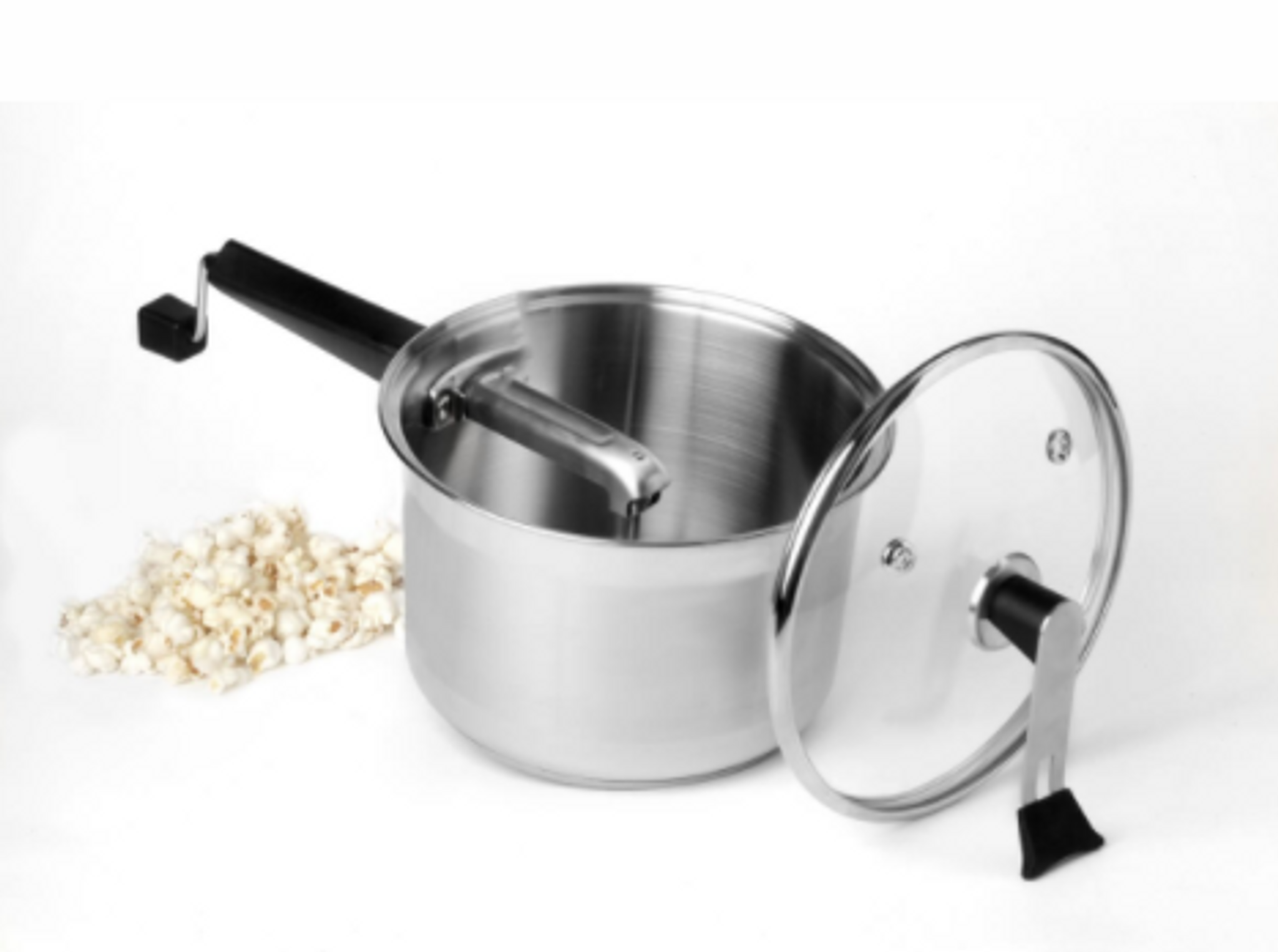 Stainless Steel Platinum Series Popcorn Popper with Glass Lid