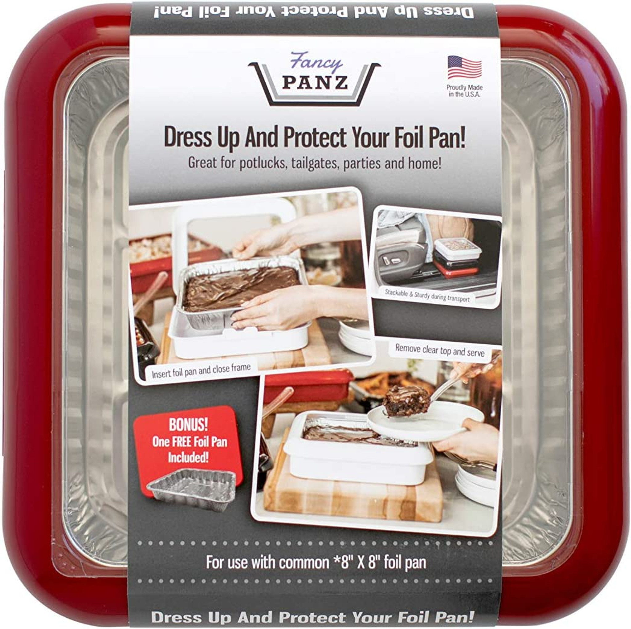 Fancy Panz RED Dress Up, Protect Foil Pan Carrier, 9x13, +