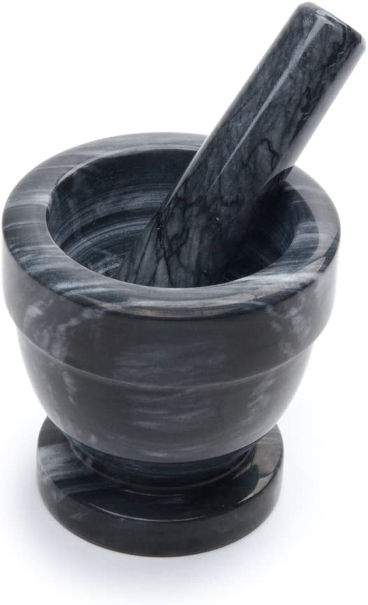 Small Black Marble Mortar and Pestle, Set of 2 for sale at Pamono