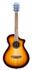 A straight forward picture of a sunburst finished guitar
