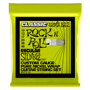 Ernie Ball Regular Slinky Classic R&R Pure Nickel Electric Guitar Strings 10-46