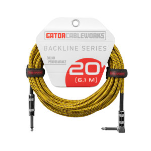 Gator 20 Foot Straight to Angled Braided Instrument Cable