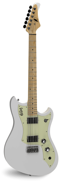 Cave & Canary Meteor Standard White Electric Guitar with Plek sold at Corzic Music in Longwood near Orlando
