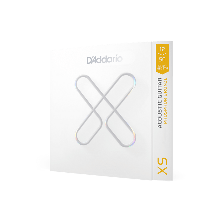 12-56 Light Top, Medium Bottom, XS Phosphor Bronze Coated Acoustic Guitar Strings