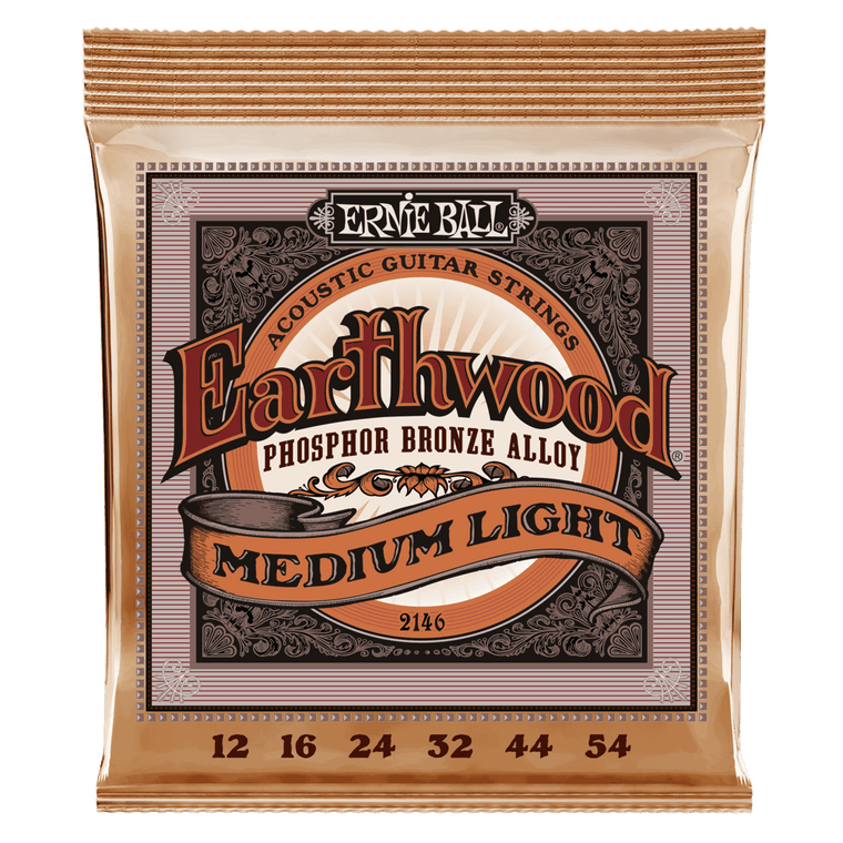 Ernie Ball Earthwood Medium Light Phosphor Bronze Acoustic Guitar Strings