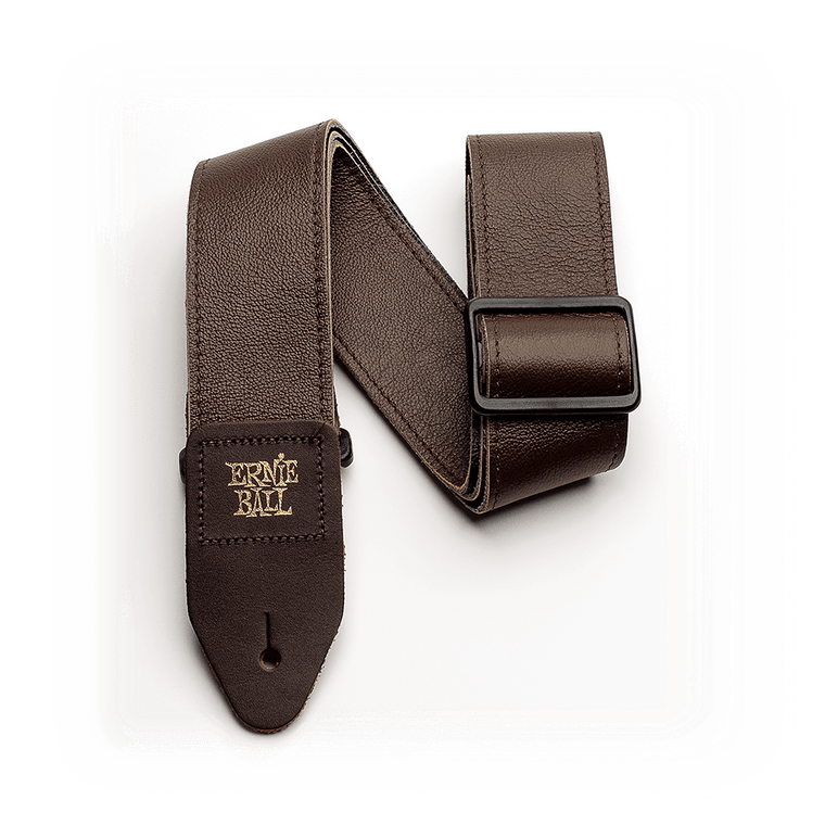 Tri-Glide 2in Italian Leather Guitar Strap/Bass Strap - Brown