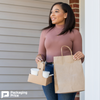 8 x 4 ½ x 10 ¼" Kraft Paper Shopping Bags (250-Pack)