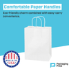 8 x 4 ½ x 10 ¼" White Paper Shopping Bags (250-Pack)