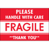 2 x 3" - "Fragile - Handle With Care" Labels (Roll of 500)