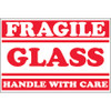 2 x 3" - "Fragile - Glass - Handle With Care" Labels (Roll of 500)