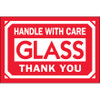 2 x 3" - "Glass - Handle With Care - Thank You" Labels (Roll of 500)