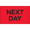 3 x 5" - "Next Day" (Fluorescent Red) Labels (Roll of 500)