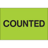 2 x 3" - "Counted" (Fluorescent Green) Labels (Roll of 500)