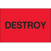 2 x 3" - "Destroy" (Fluorescent Red) Labels (Roll of 500)
