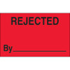 1 1/4 x 2" - "Rejected By" (Fluorescent Red) Labels (Roll of 500)