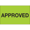 1 1/4 x 2" - "Approved" (Fluorescent Green) Labels (Roll of 500)