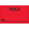 1 1/4 x 2" - "Hold By" (Fluorescent Red) Labels (Roll of 500)