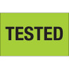 1 1/4 x 2" - "Tested" (Fluorescent Green) Labels (Roll of 500)