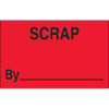 1 1/4 x 2" - "Scrap By" (Fluorescent Red) Labels (Roll of 500)