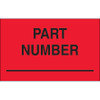 1 1/4 x 2" - "Part Number" (Fluorescent Red) Labels (Roll of 500)