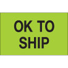 1 1/4 x 2" - "OK To Ship" (Fluorescent Green) Labels (Roll of 500)