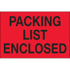2" x 3" - "Packing List Enclosed" (Fluorescent Red) Labels (Roll of 500)