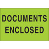 2 x 3" - "Documents Enclosed" (Fluorescent Green) Labels (Roll of 500)